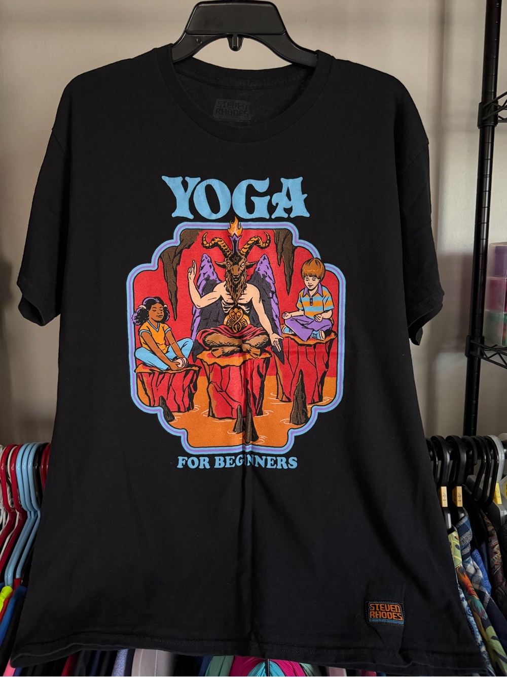 Steve Rhode’s Yoga For Beginners Graphic Tee - Black with Multicolor Print